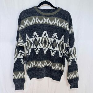 Big Bear Trading Co Vintage Mens sweater Sz L geometric Grandpa 90s